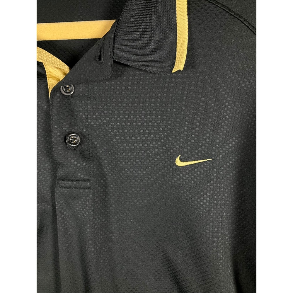 Nike Sphere Dry Golf Polo Shirt Mens XL Black Gold Swoosh‎ Short Sleeve Athletic - Picture 4 of 7